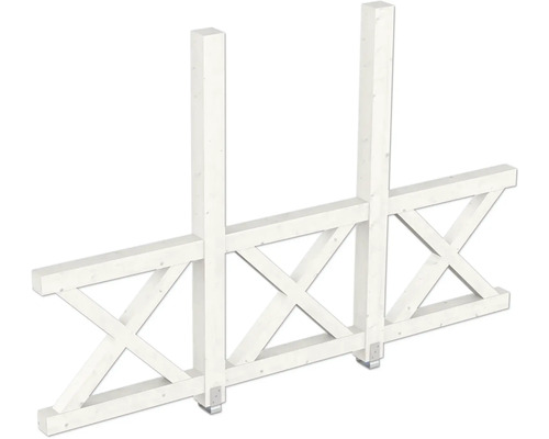 Paroi latérale balustrade croix de Saint-André SKAN HOLZ 293 x 210 cm blanc Clôture en bois avec motif croisé pour le jardin