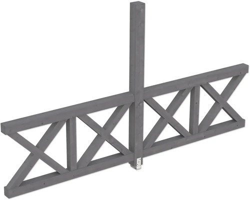 Paroi latérale balustrade croix de Saint-André SKAN HOLZ 343 x 210 cm ardoise Clôture de jardin en bois avec traverses