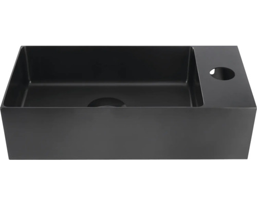 Lave-mains Differnz HURA L 40 x 22 cm matériau acier inoxydable Gun Metal 38.101.86