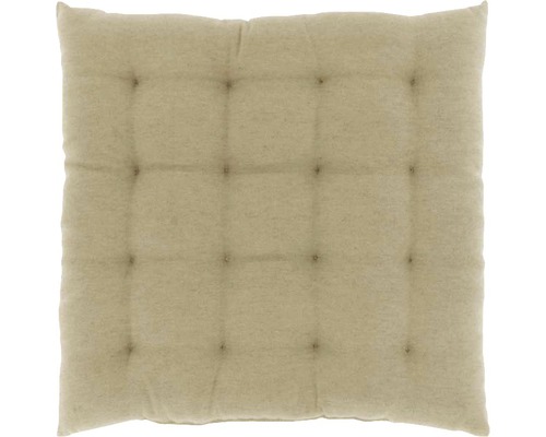 Coussin du siège Lysa 40x40 cm beige Coussin d''assise carré avec capitonnage boutonné