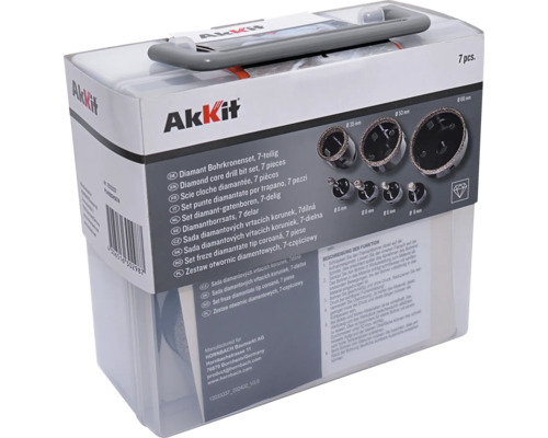 Akkit Jeu de scies cloches diamant, 7 pièces en emballage transparent