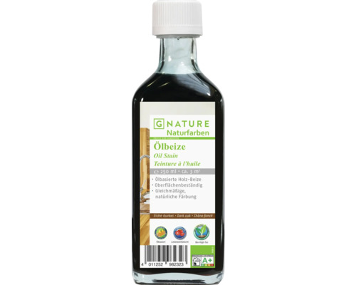 G-NATURE Teinture à l'huile pour bois chêne foncé extérieur/intérieur 250 ml