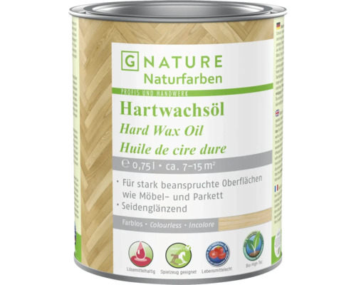 Huile-cire dure pour bois G-NATURE incolore intérieur 750 ml