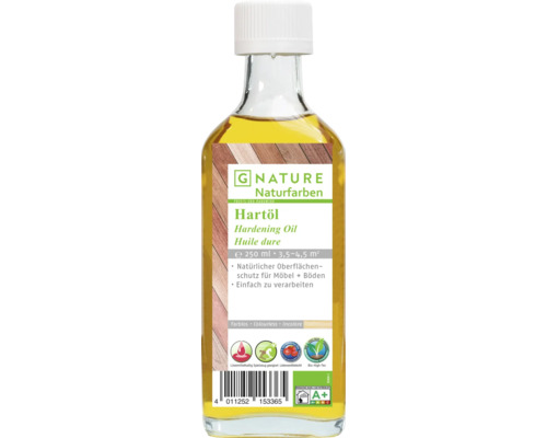 Huile pour bois G-NATURE incolore intérieur 250 ml Huile dure en flacon de 250 millilitres pour meubles et sols