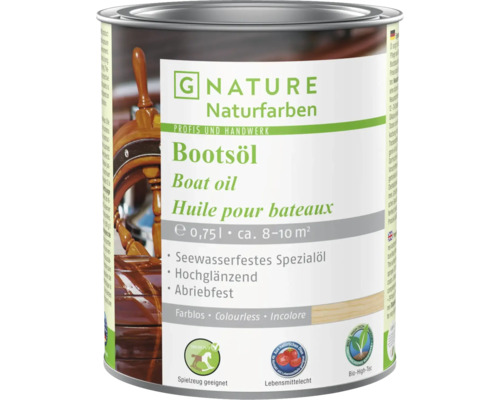 Huile pour bateaux bois G-NATURE incolore extérieur/intérieur 750 ml