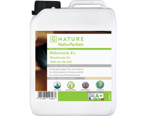 G-NATURE Holzschutzfarbe transparent Aussen/Innen 2,5 l