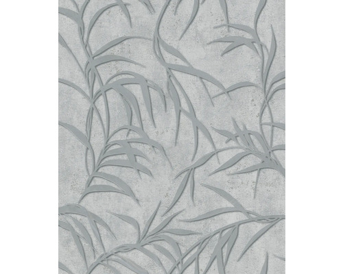 Papier peint intissé 34287 City Glow Floral gris argent Papier peint à motif de feuilles