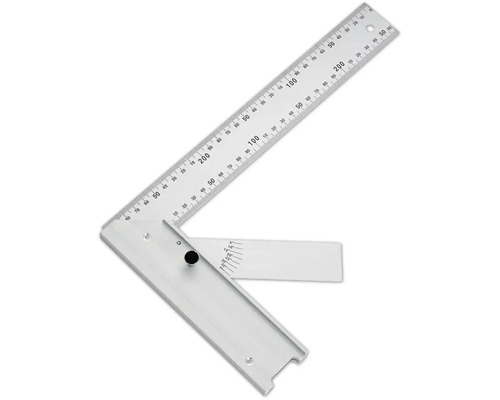 Équerre d''angle en métal avec graduation et échelle métrique
