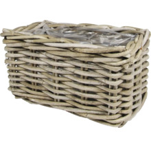 Panier à plantes rectangulaire en rotin