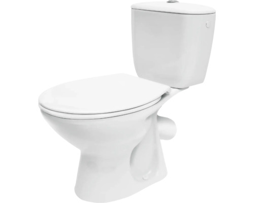 Ensemble WC form&style NEGOS cuvette à fond creux à économie d'eau blanc brillant avec abattant