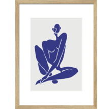 Gerahmtes Bild mit blauer abstrakter weiblicher Figur