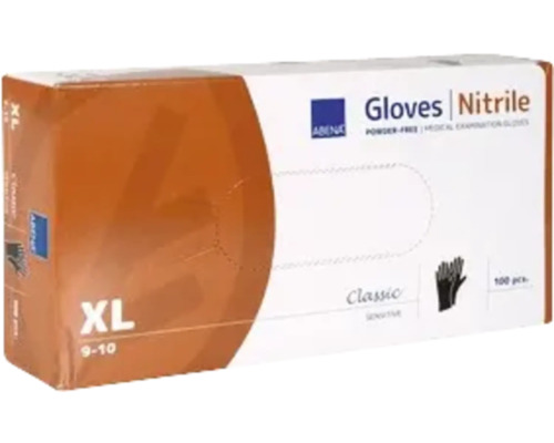 Gants de protection jetables Classic nitrile taille XL noir 100 pièces