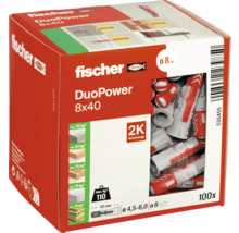 Fischer DuoPower 8x40 Dübel, 100 Stück in Verpackung