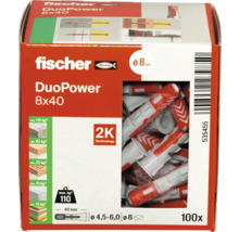 Fischer Dübel DuoPower 8x40, 100 Stück in Verpackung