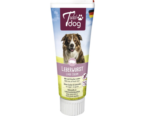 Friandises pour chiens Tubidog Delikatess saucisse de foie 75 g Tubi Dog crème de foie de poulet pour chiens