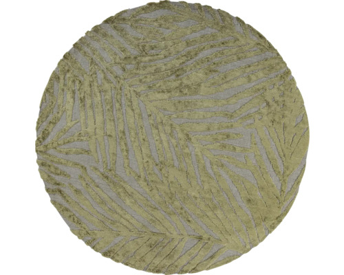 Tapis Miami Leaf rond sauge Ø 100 cm