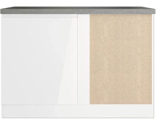 Meuble sous-lavabo avec une porte et un plan de travail