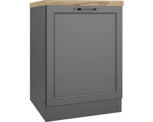Unterschrank mit Drehtür Held Möbel Lübeck BxHxT 60x86x60 cm Frontfarbe grau Korpusfarbe graphit