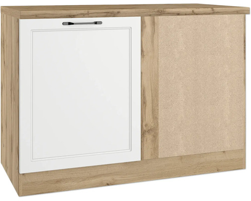 Meuble bas d'angle Held Möbel Lübeck lxpxh 120 x 60 x 86 cm blanc mat démonté