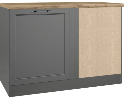 Eckunterschrank Held Möbel Lübeck BxHxT 120x86x60 cm Frontfarbe grau Korpusfarbe graphit