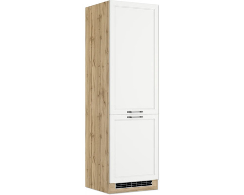 Kühlumbauschrank für 178er Einbaukühlschrank Held Möbel Lübeck BxHxT 60x200x60 cm Frontfarbe weiss Korpusfarbe wotan eiche
