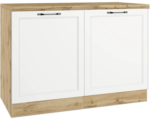 Spülenschrank Held Möbel Lübeck BxHxT 120x86x60 cm Frontfarbe weiss Korpusfarbe wotan eiche