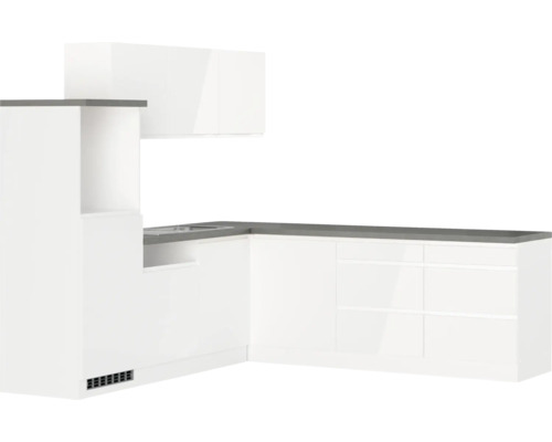 Küchenzeile ohne Geräte Held Möbel Kiel 300 cm Frontfarbe weiss Korpusfarbe weiss 1110.6340