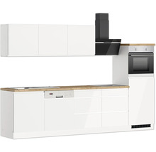 Küchenzeile mit Geräten Held Möbel Kiel 300 cm Frontfarbe weiss Korpusfarbe weiss 1103.6341