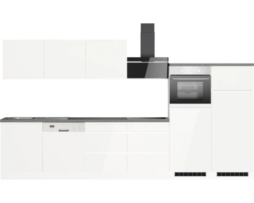 Cuisine équipée avec lave-vaisselle, four et hotte aspirante