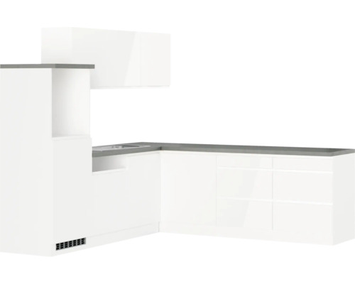 Küchenzeile ohne Geräte Held Möbel Kiel 300 cm Frontfarbe weiss Korpusfarbe weiss 1113.6340