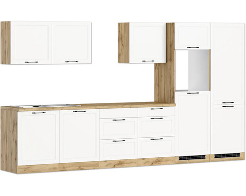 Cuisine équipée avec armoires et tiroirs