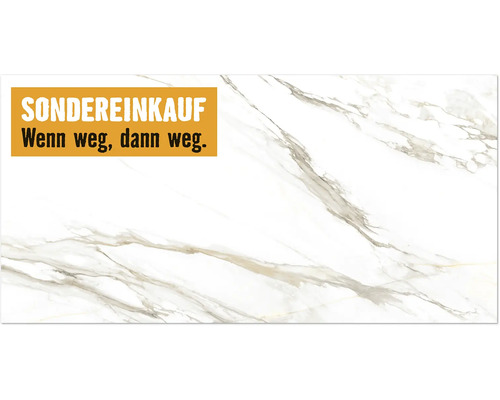 Feinsteinzeug Wand- und Bodenfliese CAVE gold BxLxS 60.5x121x0.9 cm