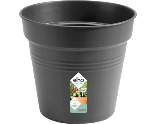 Godet de culture pot de culture elho Green Basics plastique Ø 27 H 25 cm noir Pot de fleurs en plastique avec trous de drainage et logo Elho