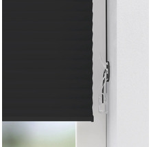 Schwarzes Plissee-Rollo am Fenster