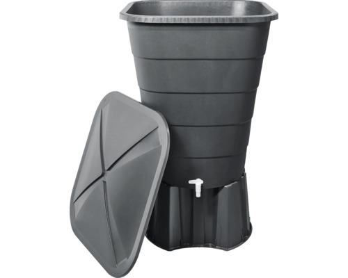 Regentonne mit Deckel und Wasserhahn für den Garten