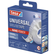Ruban adhésif double face universel Tesa avec Nano Power, 3 mètres sur 30 millimètres