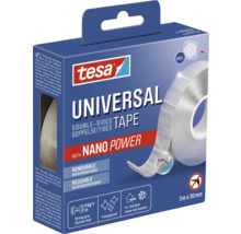 Tesa Universal ruban adhésif double face avec Nano Power, 3 mètres x 30 millimètres