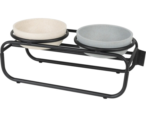 Gamelle double avec support pour animaux de compagnie