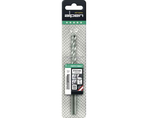 Alpen HSS Forte Cobalt foret, diamètre 8 millimètres
