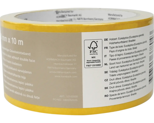 Rouleau de ruban toilé avec pays d''origine Brésil et label FSC