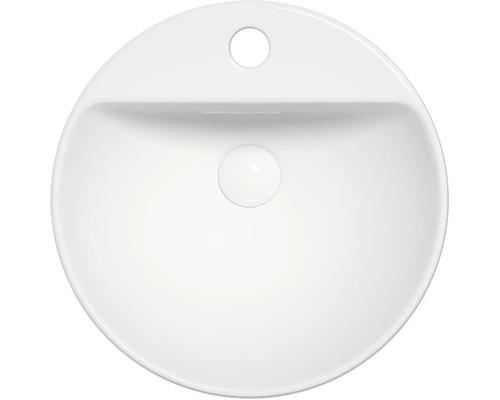 Vue de dessus d''un lavabo rond en céramique