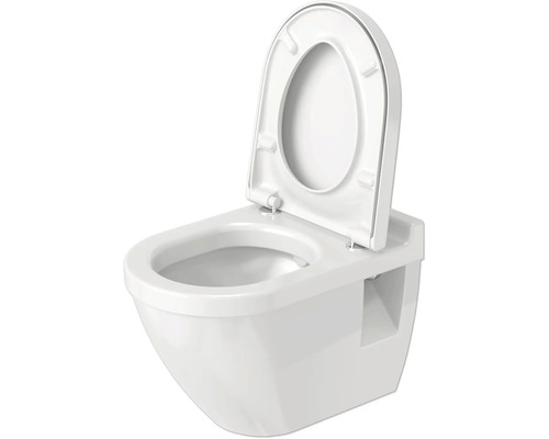 WC suspendu à fond creux avec bride ouverte et siège de WC