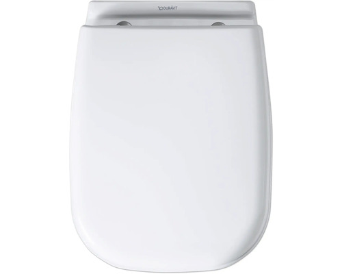 Duravit D-Code WC-Sitz weiss mit SoftClose 0067390000 Duravit Logo auf einem WC-Sitz