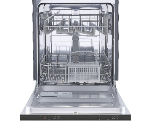 Vue intérieure d''un lave-vaisselle avec des paniers coulissants.