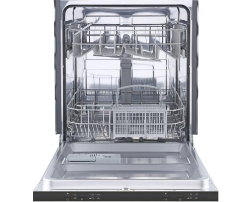 Lave-vaisselle ouvert avec paniers à vaisselle