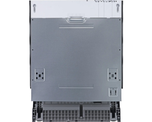 Vue arrière d''un lave-vaisselle avec des éléments métalliques et une structure en treillis