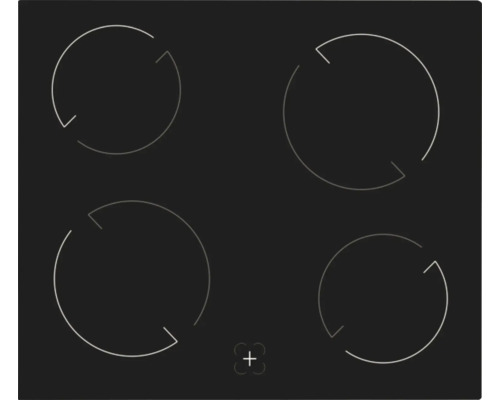 Plaque vitrocéramique avec quatre zones de cuisson