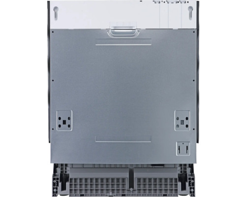 Vue arrière d''un lave-vaisselle illustrant les raccordements et la construction.