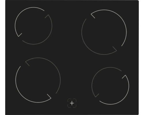 Plaque de cuisson vitrocéramique avec quatre zones de cuisson