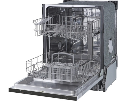 Lave-vaisselle ouvert avec paniers à vaisselle